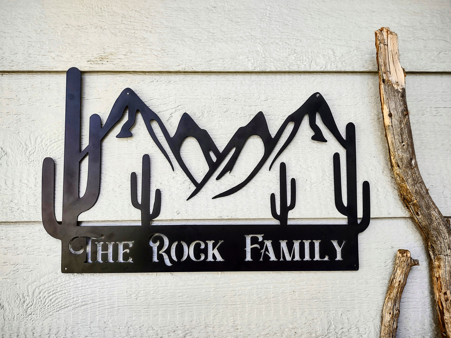 Mountain Saguaro Steel Sign