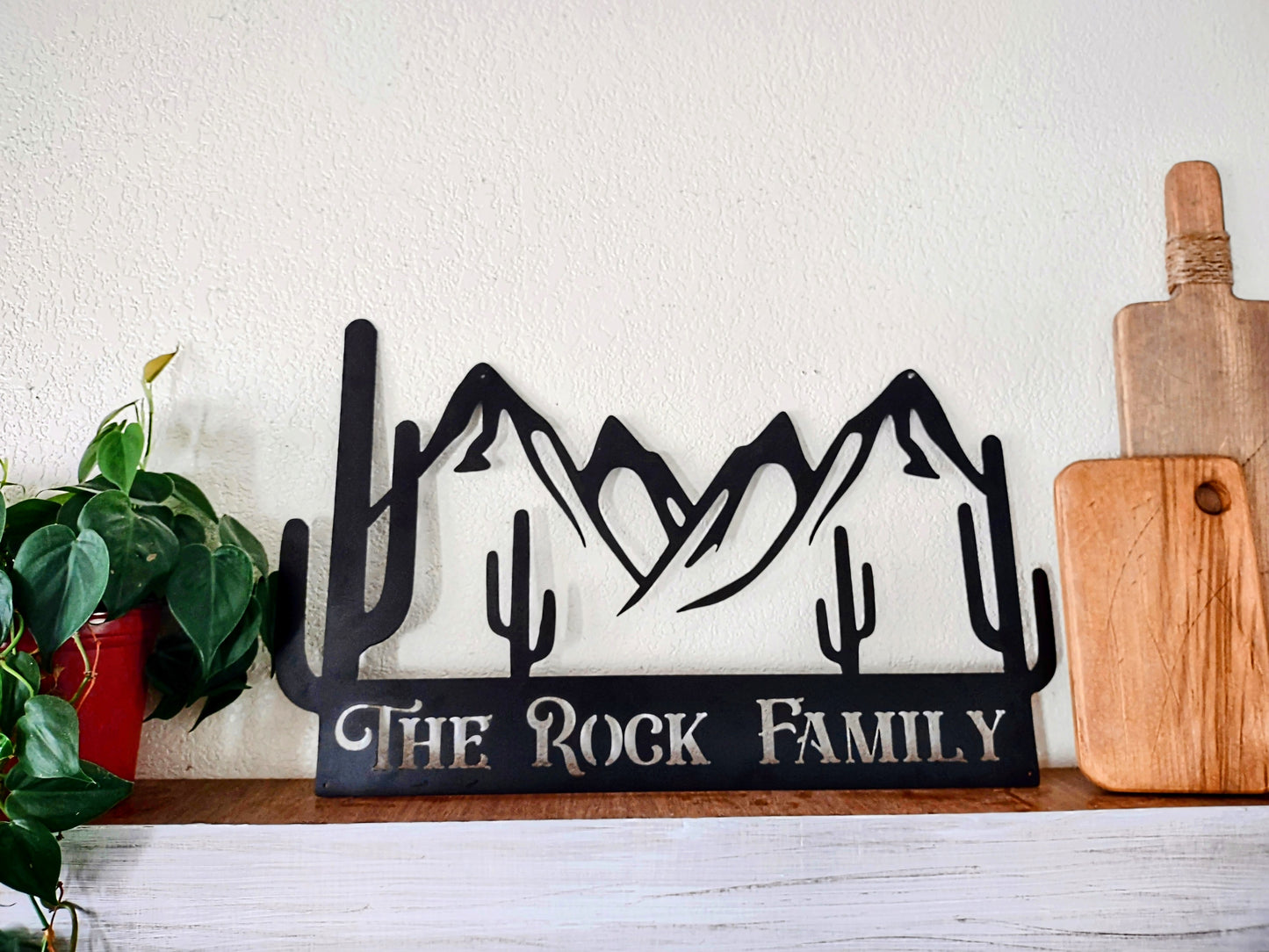 Mountain Saguaro Steel Sign